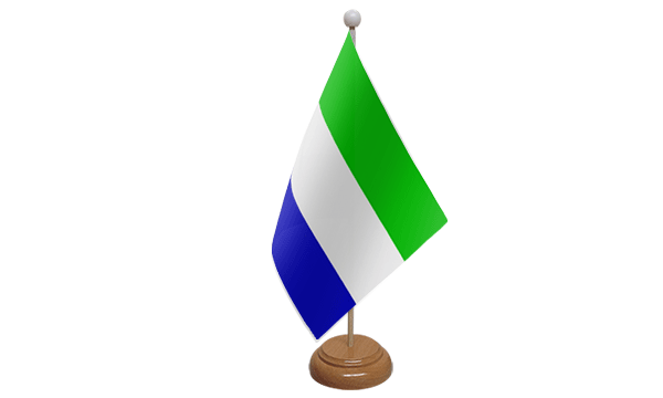 Sierra Leone Small Flag with Wooden Stand